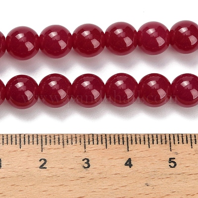 Нити бусин из красного корунда G-L634-B03-8mm-1