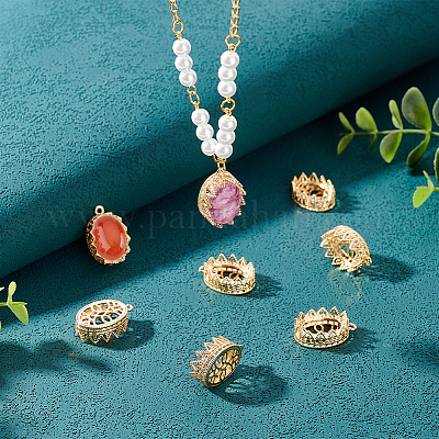 10 шт. подвеска-кабошон из латуни с открытой задней частью KK-BC0009-81-1