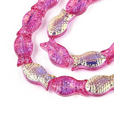 Прозрачность гальванизированные стеклянные бусины нити GLAA-T023-40A-09-1