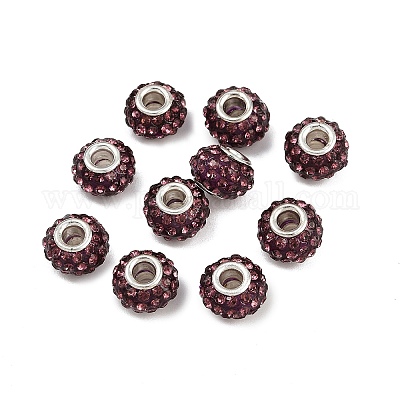 Бусины со стразами из смолы CPDL-H001-10x7mm-5-1