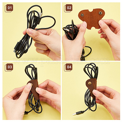 Ahademaker 4 шт. 4 цвета органайзеры из воловьей кожи&nbsp;AJEW-GA0004-76-1