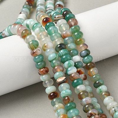 Натуральные полосатые агатовые бусы G-F790-I01-01N-1