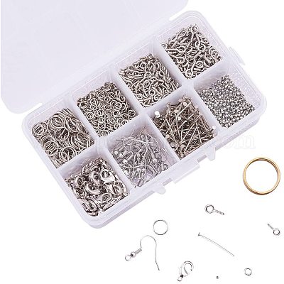 Jewelry Finding Sets with Jump Rings Screw Eye Pin Bail Peg Lobster Claw Clasps Jewelry Finding Sets with Jump Rings Screw Eye Pin Bail Peg Lobster Claw Clasps