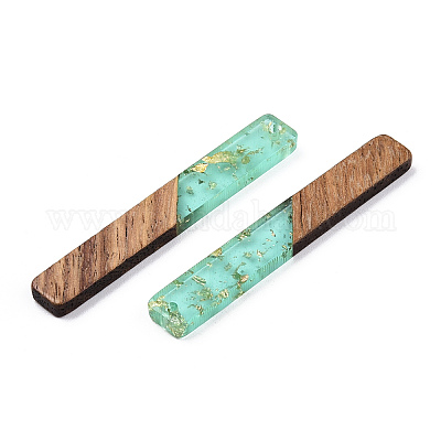 Большие подвески из прозрачной смолы и орехового дерева RESI-TAC0017-03B-1