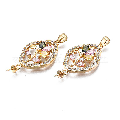 Латунные микропаве красочные кубические циркониевые подвески KK-S356-344-NF-1