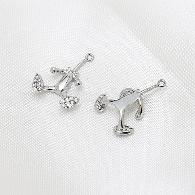 Латунные штифты для головки корпуса с микропаве и прозрачным кубическим цирконием BAPE-PW0002-23C-02-1