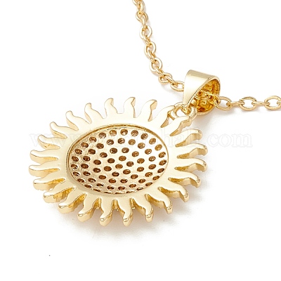 Ожерелье с подвеской в виде солнца из прозрачного кубического циркония NJEW-O125-21G-1