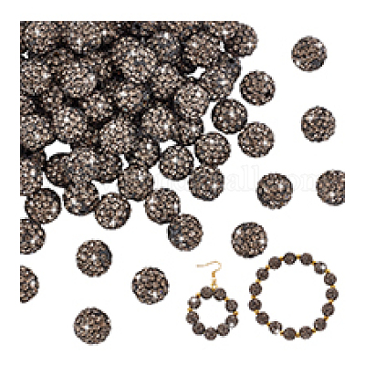 100 шт. бусины из полимерной глины со стразами RB-PH0001-43C-1