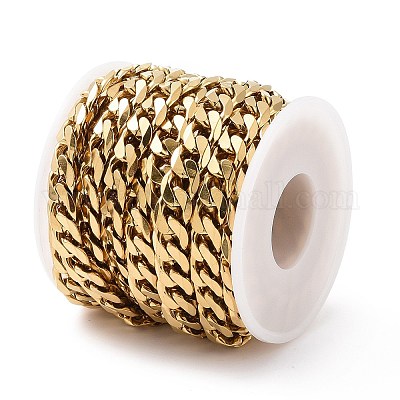 Ионное покрытие (ip) 304 нержавеющая сталь кубинские звенья цепи CHS-L020-023G-1