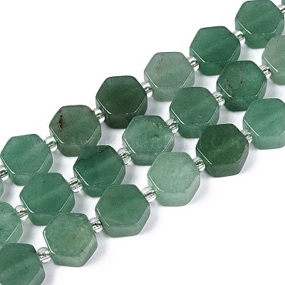 Естественный зеленый авантюрин бисер нитей G-P534-A17-02-1