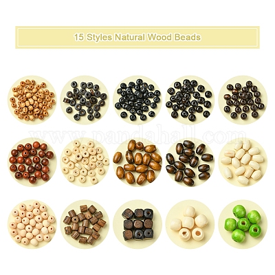 15 стиль бусины из натурального дерева WOOD-FS0001-34-1