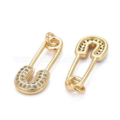 Латунные микропаве прозрачные подвески с фианитом ZIRC-Z010-15G-1