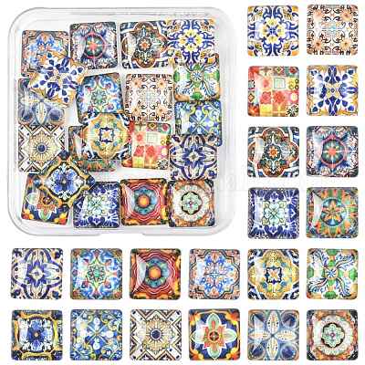 20шт стеклянные кабошоны GLAA-FS0002-57-1