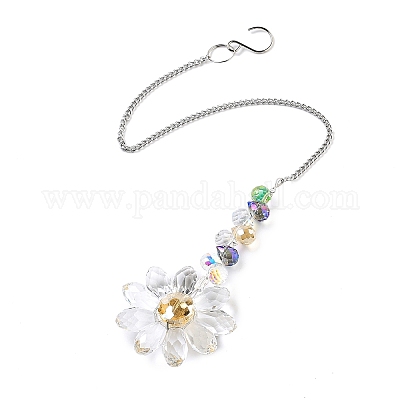 Стеклянные цветы подвесные ловцы солнца HJEW-C009-01E-1