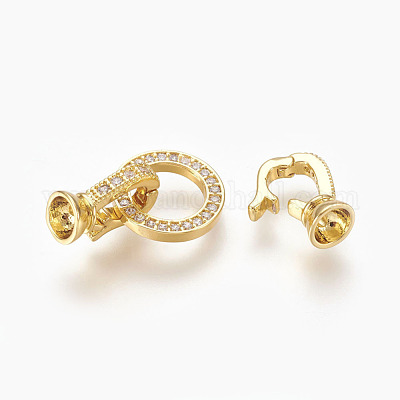 Латунные микро проложить кубического циркония раз за застежками KK-P164-14-1