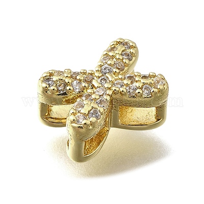 Латунные микро-паве кубические цирконии буквы многорядные звенья KK-D295-32G-24-1