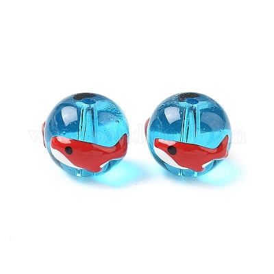 Стеклянные эмалевые бусины ручной работы LAMP-D304-02B-1