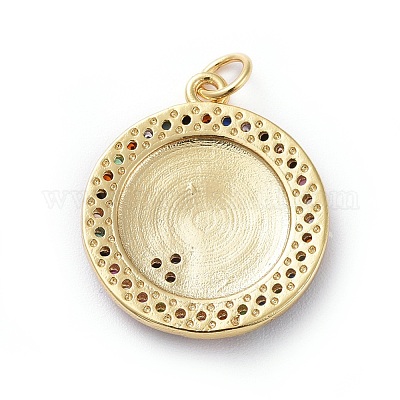 Латунные микро проложить кубического циркония подвески KK-G363-28G-1