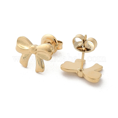 Серьги-гвоздики из нержавеющей стали 304 EJEW-H115-10G-1