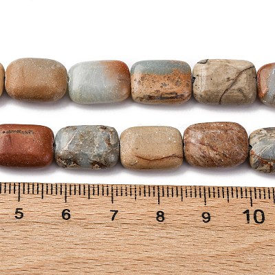 Натуральные бусины из аква терра яшмы G-L624-F03-14x10mm-1