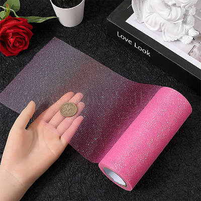 Рулоны тюлевой ткани из полиэстера радужного цвета OCOR-WH0082-136E-1