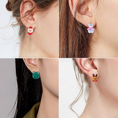 80 шт. 4 шт. фурнитуры для сережек-гвоздиков из нержавеющей стали 202 со штифтами из нержавеющей стали 304 STAS-SZ0002-03-1