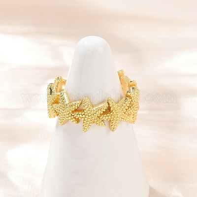 Латунные регулируемые манжеты для женщин RJEW-H256-16G-1