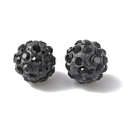 Handgemachte Fimo-Perlen Strass&nbsp;LS-CLAY-WH0010-01B-1