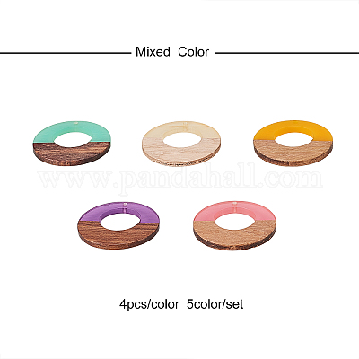 Подвески из смолы и дерева RESI-CJ0002-01-1