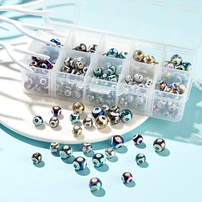 10 цветные гальванические стеклянные бусины EGLA-LS0001-06-1