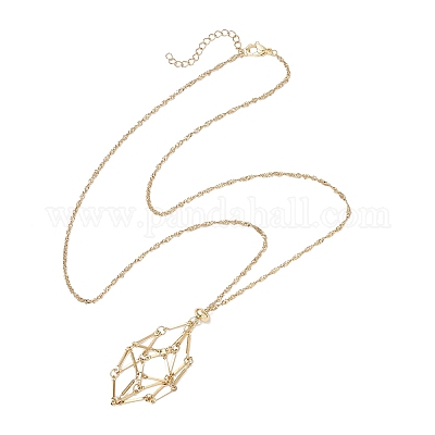 304 нержавеющая сталь пустой макраме мешочек кулон сингапурская цепочка ожерелье изготовление NJEW-JN05283-02-1