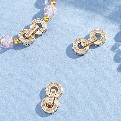 6 комплект латунных застежек с прозрачным кубическим цирконием и паве KK-BBC0021-36-1