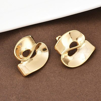 Серьги-гвоздики из нержавеющей стали 304 EJEW-K268-75G-1