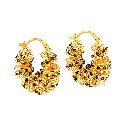 Латунные микро проложить серьги обруча кубического циркония FS-WG5C759-01-1