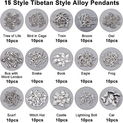 150шт 15 стильные подвески из сплава в тибетском стиле на День учителя TIBE-FH0001-14-1