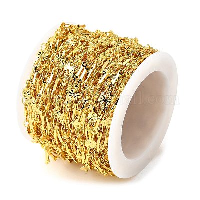 Латунные текстурированные плоские круглые звенья цепи CHS-H112-07G-1