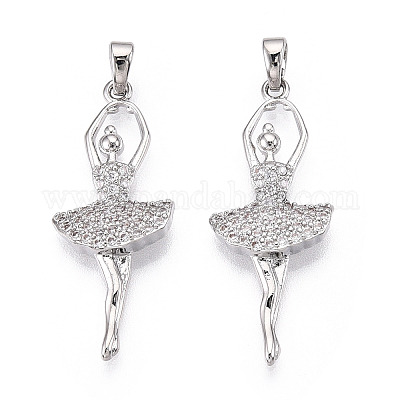 Латунные микро проложить кубического циркония подвески ZIRC-T016-04P-1