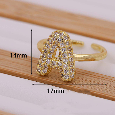 Латунные кольца-манжеты с микропаве из прозрачного кубического циркония FS-WGB210B-02-1