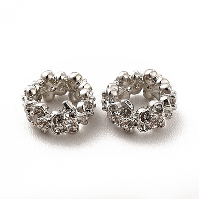 Реечное покрытие латунь микро паве кубический цирконий цветочные бусины KK-C010-33-1