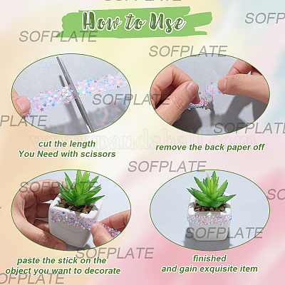 5 м самоклеящаяся лента со звездочками из смолы DIY-SP0004-56D-1