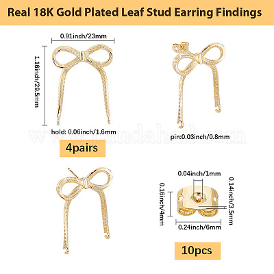 6 шт. латунная фурнитура для сережек-гвоздиков KK-BBC0019-96B-1