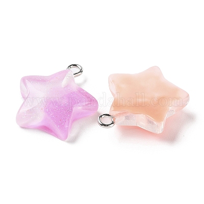 Подвески из прозрачной смолы градиентного цвета RESI-A025-07-1