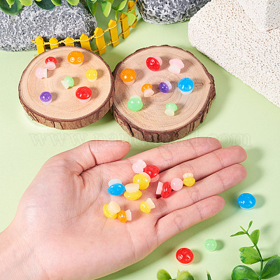 30 шт. 2 стиля светящегося смоляного грибного украшения RESI-TA0004-02C-1