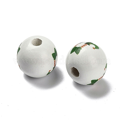 Серия ко дню святого патрика печатные деревянные европейские бусины схима WOOD-V002-01D-1