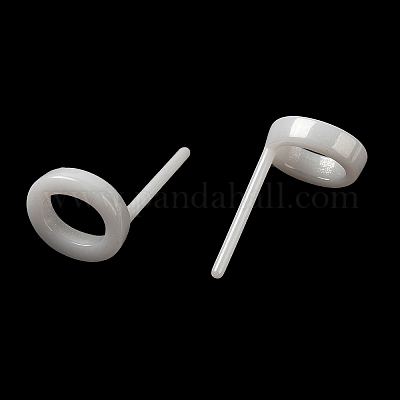 Гипоаллергенные серьги-гвоздики из биокерамики с цирконием и керамикой EJEW-F340-04O-1