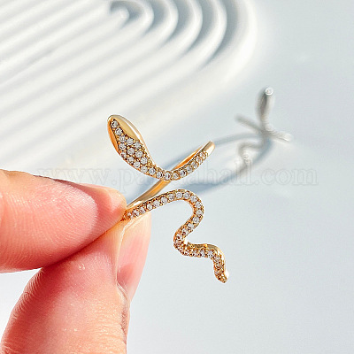 Кольца-манжеты из змеиной латуни с микропаве из кубического циркония FS-WG5D2E3-01-1