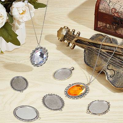 10 шт. 10 стиля подвески из сплава в тибетском стиле с кабошонами FIND-SP0002-50-1