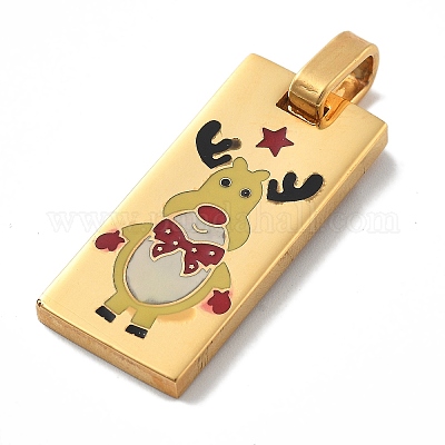 Рождественское ионное покрытие (IP) эмалевые подвески из нержавеющей стали 304 STAS-Z098-41G-1