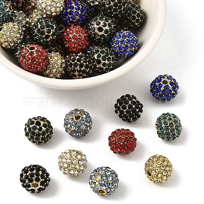 Бусины из сплава и страза RB-A034-10mm-G-1