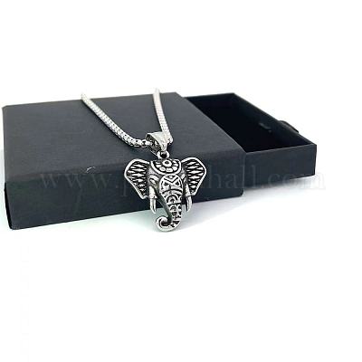 Винтажные ожерелья из нержавеющей стали со слоном для мужчин XX8046-1